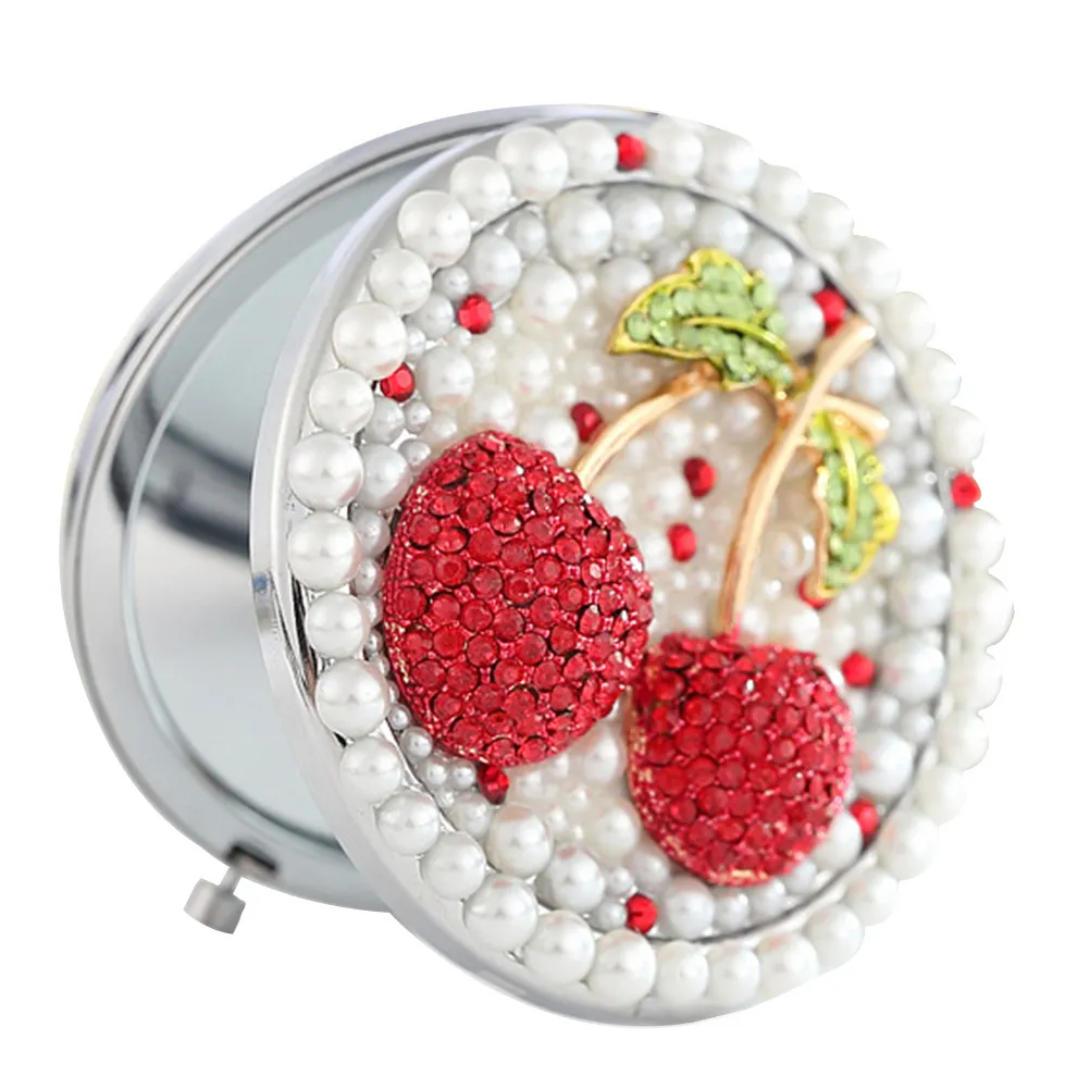 

Cherry Pattern Small Double-Sided Foldable Pocket Makeup Mirror Compact Travel Vanity Mirror for Women