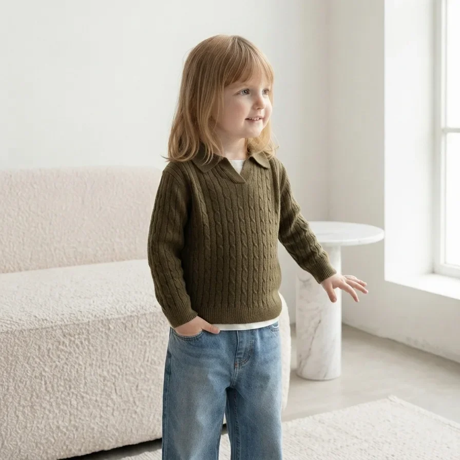 2-10T Infant Kid Baby Boy Girl Sweater Winter Warm Clothes Knit Pullover Top Long Sleeve Thick Sweater Casual Knitwear