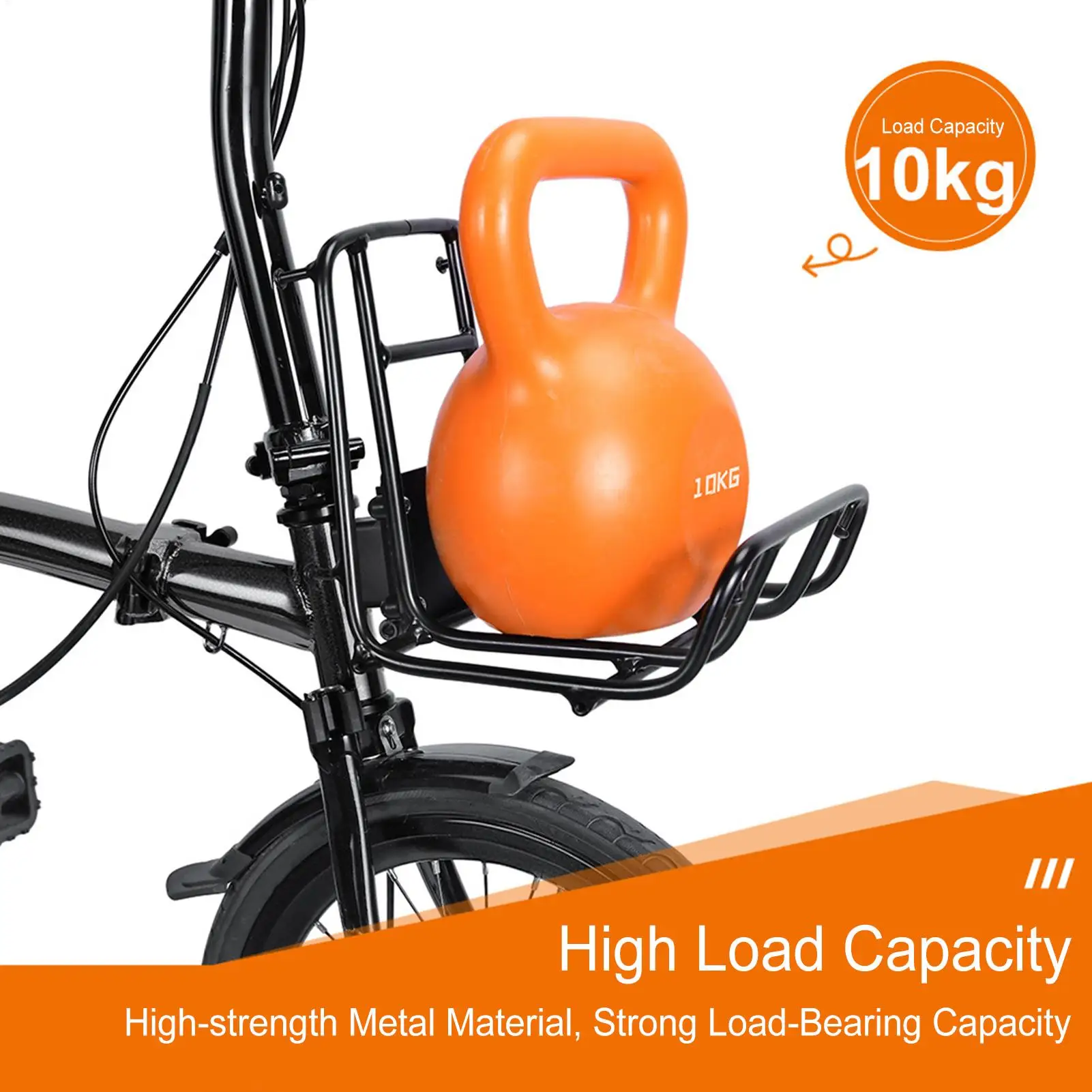 Quick Release Front Bike Rack 10kg Heavy Duty Cargo Holder Convenient Bicycle Carrier For Daily Commuting, Shopping & Casual