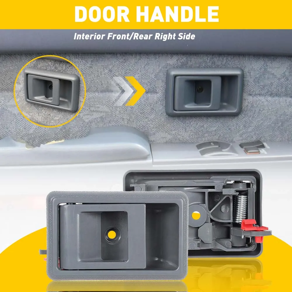 2Pcs Car Truck Front Left Interior Door Handle Cover For Toyota Tacoma 1995 1996 1997 1998 1999 2000 2001 2002 2003 2004 Grey