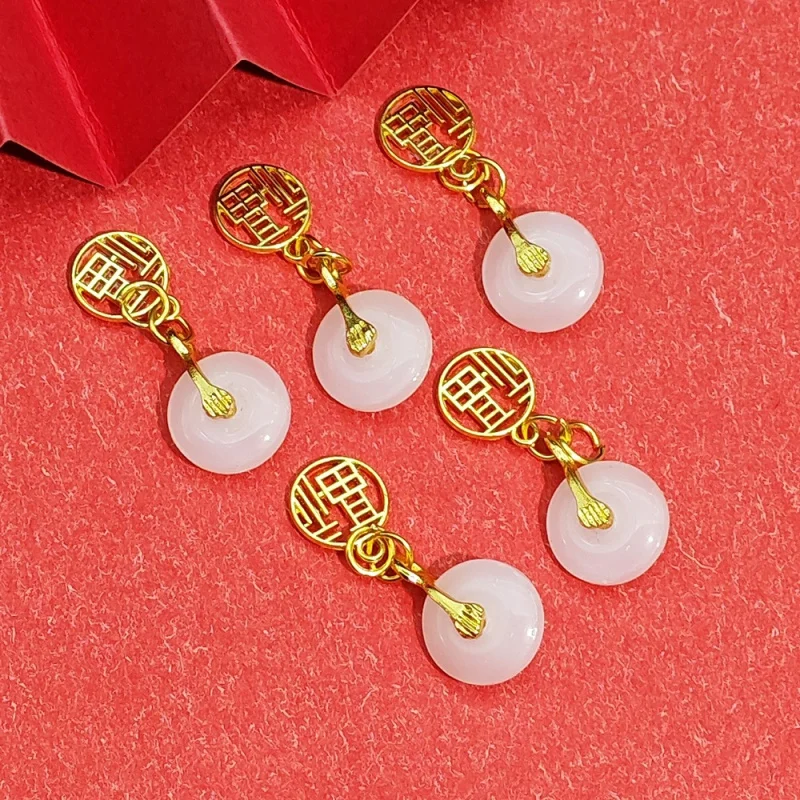 20pc set DIYMedium Alloy Small Peace Buckle Fu Character Small Pendant Bracelet Necklace Hanging Material