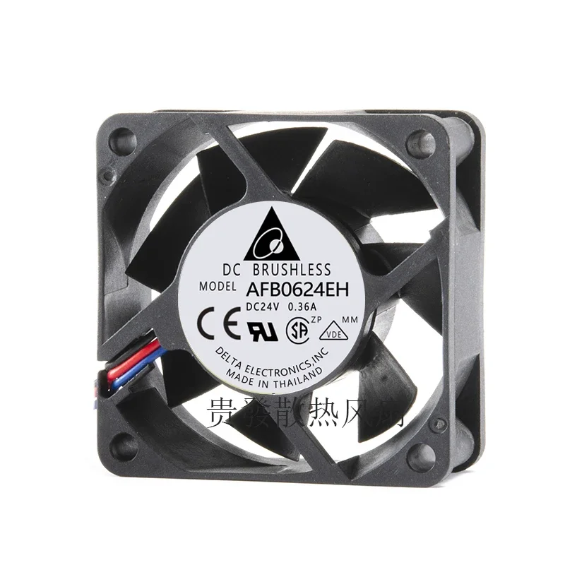 For Delta 6cm 6025 DC 24V 0.36A AFB0624EH 60*60*25MM three wire ball server fan