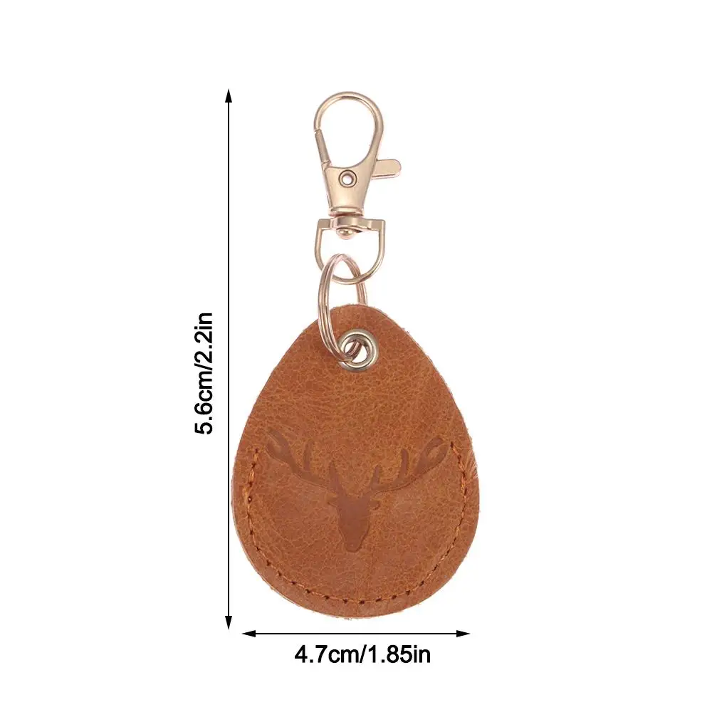 Leather Access Card Case Anti-lost Fingerprint-proof Card Holder Keychain Accessories Anti-fall Access Card Bag Universal image 6