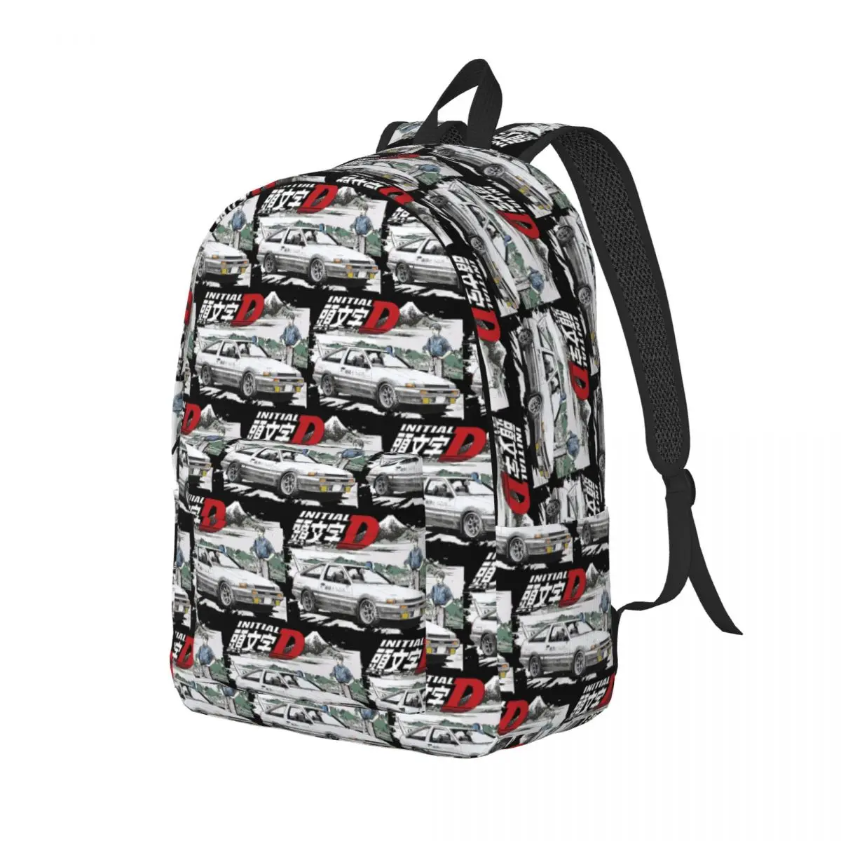 Initial D Deep Forest Drifting AE86 Takumi Raceway Student Backpack School Bag Hiking Travel Daypack Bookbag Shoulder Bags