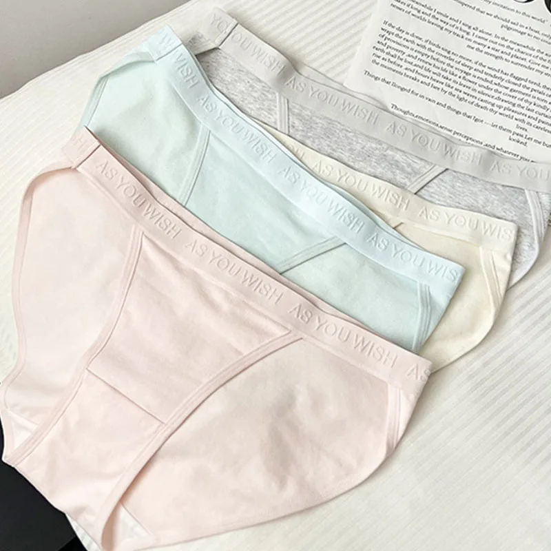 Women's Sexy Low Waist Panties High Split Thread Cotton Briefs Thong Ladies Soft Lingerie Underwear Summer