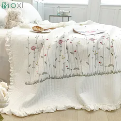 Korean Style Embroidered Quilt, Comforter Blanket, Single, Double Bed Cover, Quilted Bedspread Sheet, Pillowcase, Queen, King, S