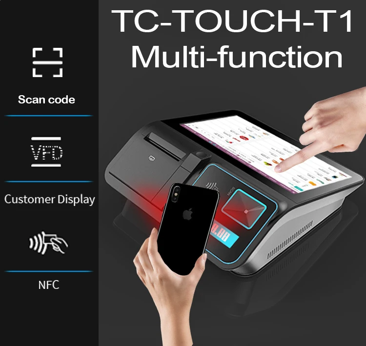 Touch POS terminal Android window all in one pos system with NFC WIFI scanner