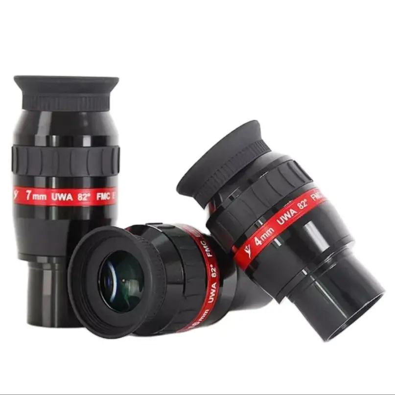 UWA 82 Degree 1.25Inch 4MM 7MM 16MM Telescope Eyepiece 4 Groups 7 Optical Lenses Ultra Wide Angle Flat Field Apochromatic Design