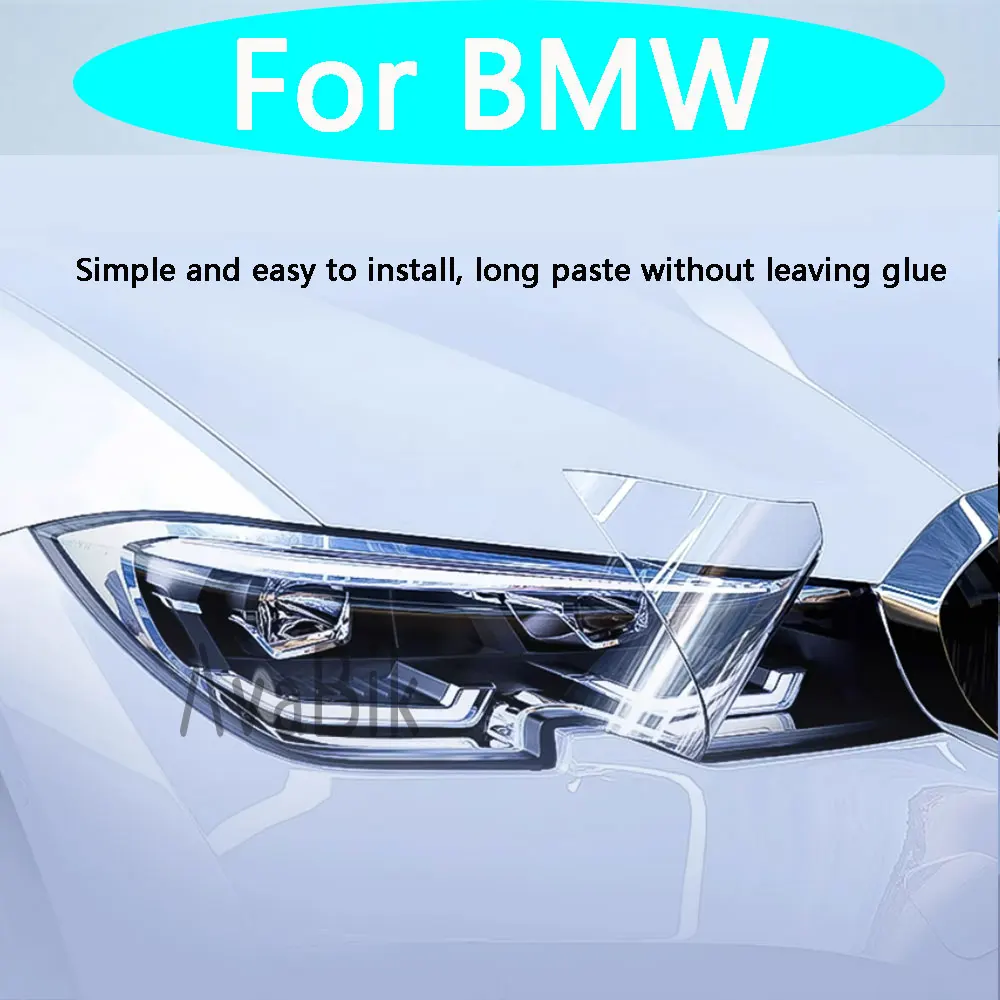 Car Headlight Protective Film For BMW 5 Series F10 F11 G30 G31 G60 G61 2014-2024 TPU Transparent blackened Repair Anti-Scratch