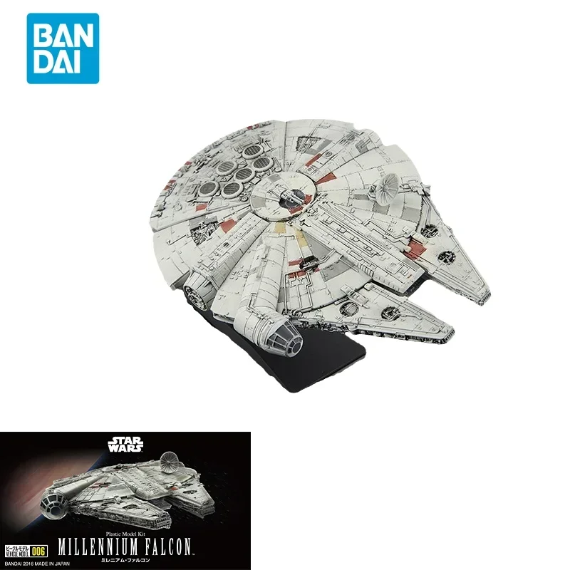 Bandai Original Star Wars Anime Figure VEHICLE MODEL 006 Millennium Falcon Action Figure Toys Model Ornaments Gifts for Children