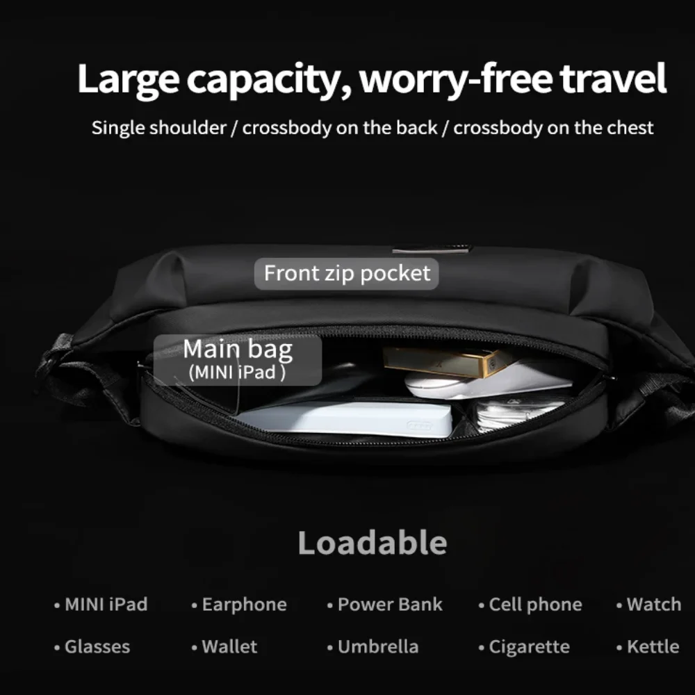 Heroic Knight Multifunction Crossbody Bag For Men Outdoor Travel Shoulder Bag  Casual Fashion Chest Bags Anti-theft Sling Pack