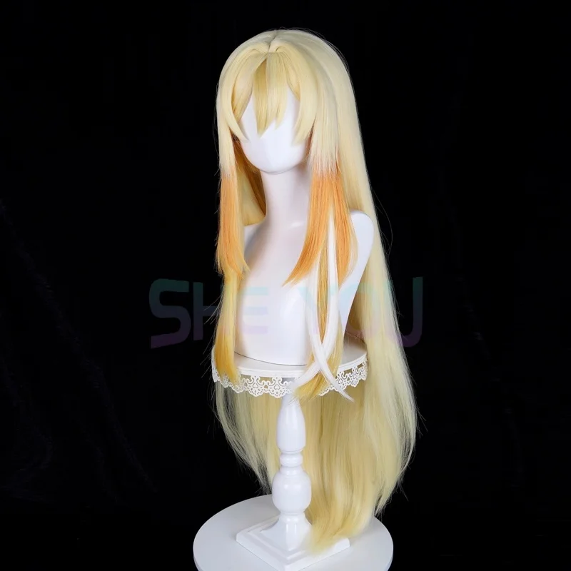 Rhinedottir Cosplay Pruik Gouden Oranje Pruik Naberius Cosplay Anime Hittebestendige Synthetische Pruiken voor Halloween Carnaval Kostuum