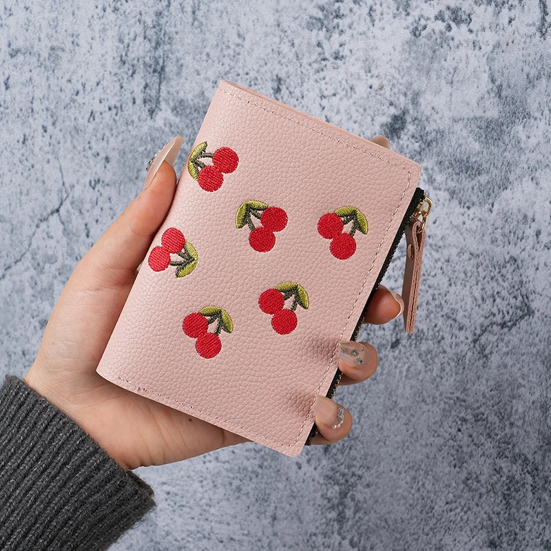 Factory direct cross-border trade wholesale change handbag 2025 fashion embroidery buckle card bag student wallet