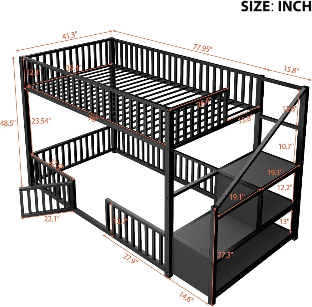 Twin Over Twin Storage Bunk Bed 2