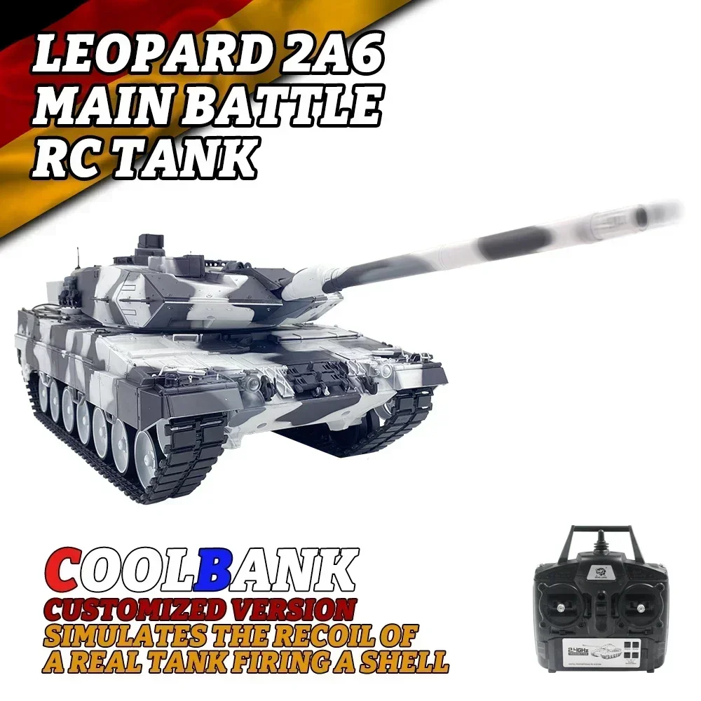 Alemão Leopard Heavy Controle Remoto Tanque Smoke Toy Modelo, Grande Veículo de Combate, Presente Kid, Leopard 3889, 2a6