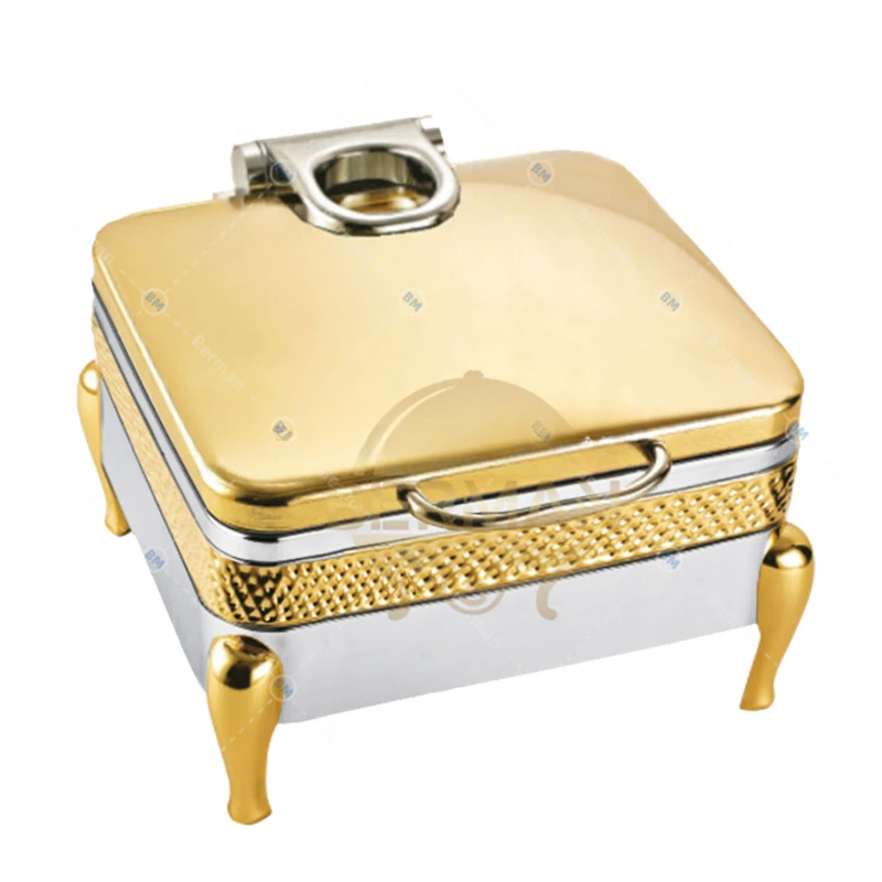 

Other hotel restaurant supplies xingpai 6 litre buffet food warmer luxury serving gold chafing dish fuel