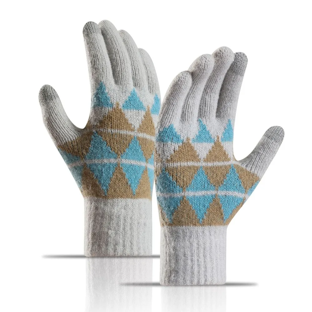 

Thickened Knitted Gloves Cold-proof Breathable Winter Gloves Touchscreen Windproof Finger Separated Warm Gloves Autumn Winter
