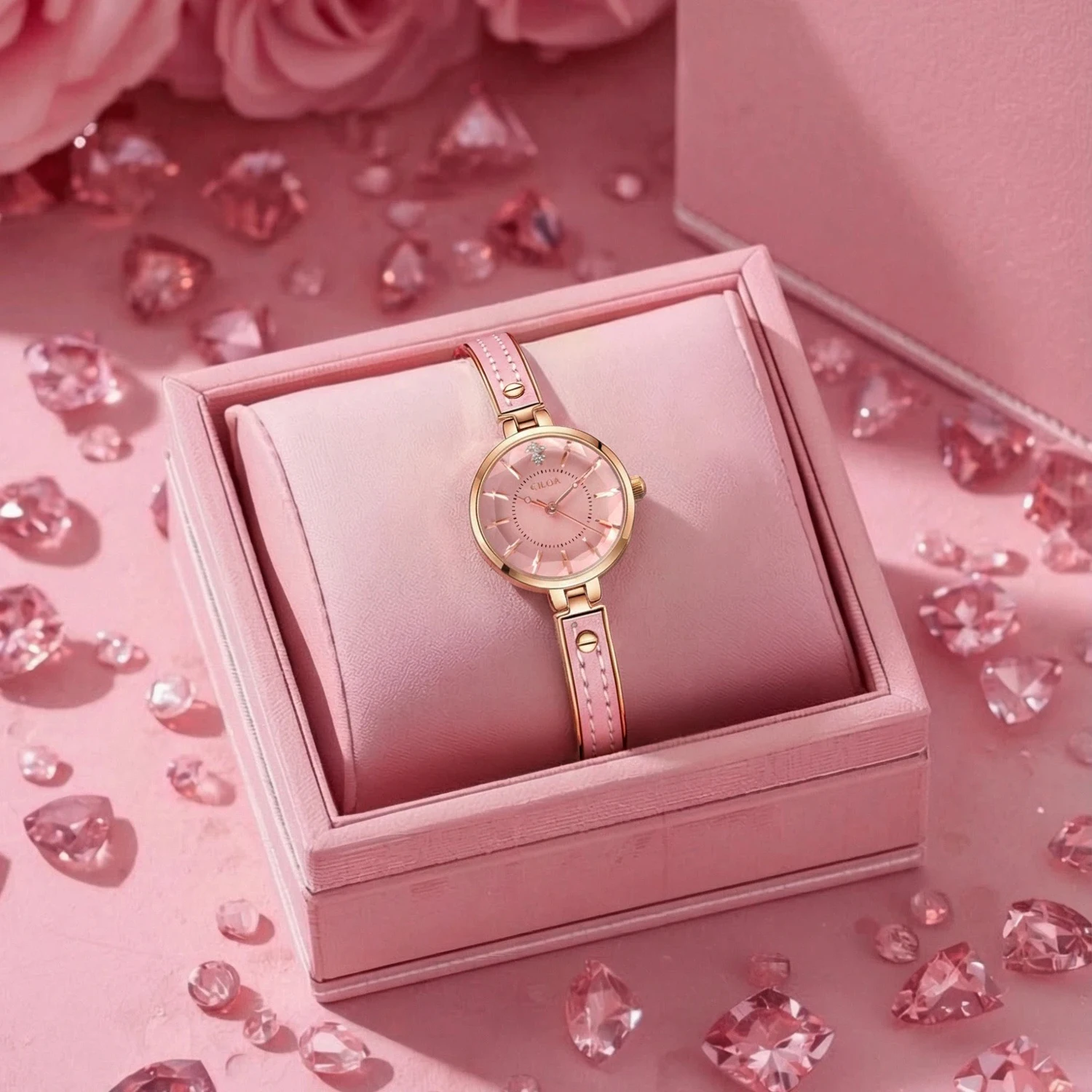 Slim Spliced Strap Small Round Dial Ladies Quartz Watch, Delicate Mini Luxury Versatile Commuter Waterproof Wristwatch For Women