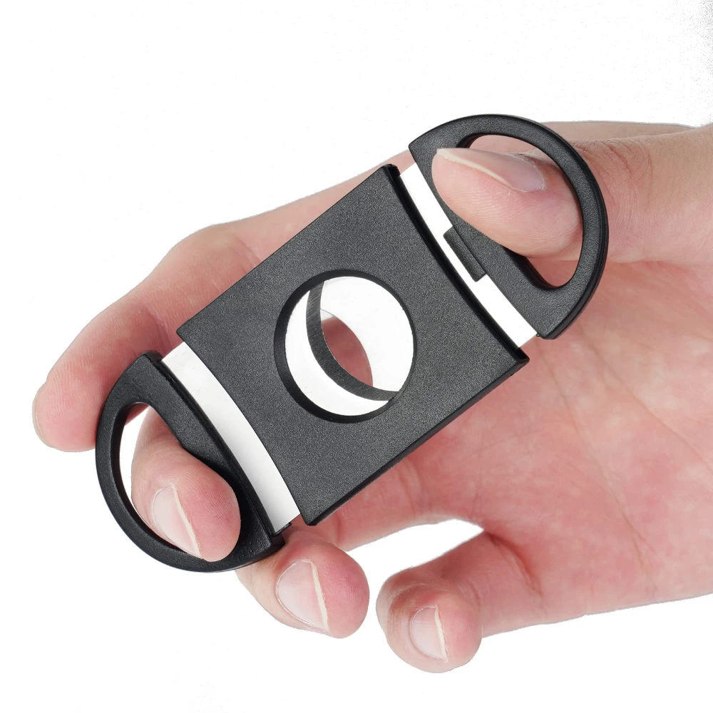 Black Cigar Cutter Stainless Steel Sharp Cigar Cutter Manual Cigarette Breaker Cigar Accessories Wedding Party Souvenir Gifts