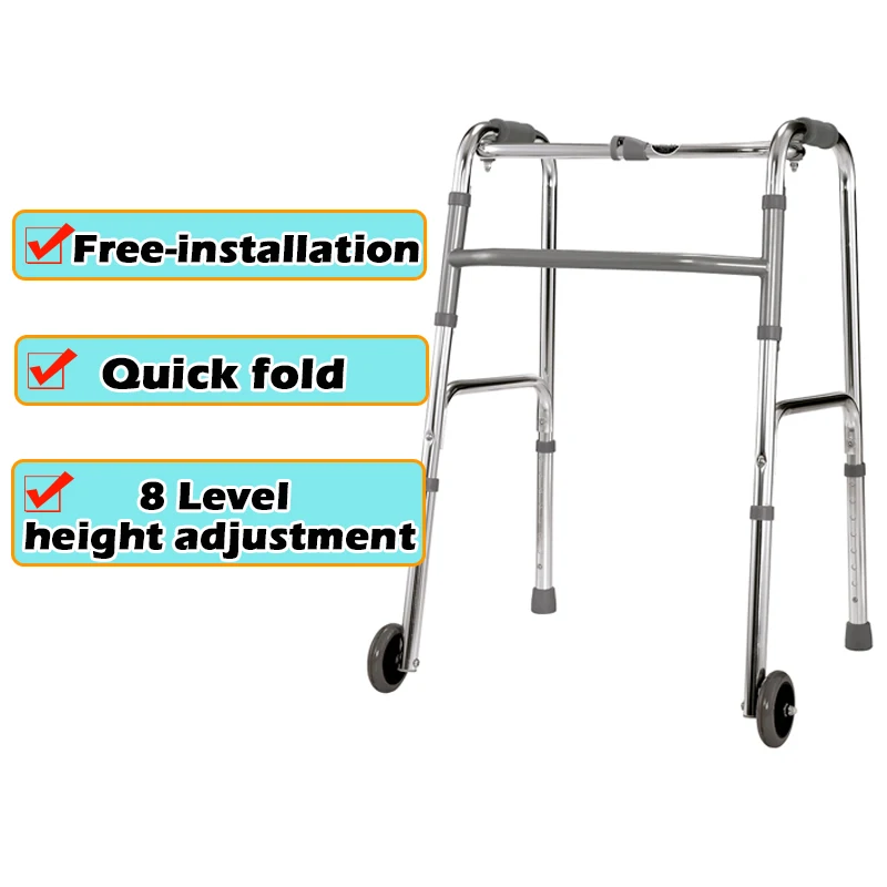 Factory Wholesale Disable Walking Aids Portable Lightweight Elder Walker Wheels In Front Walker Aid Rehab Walker