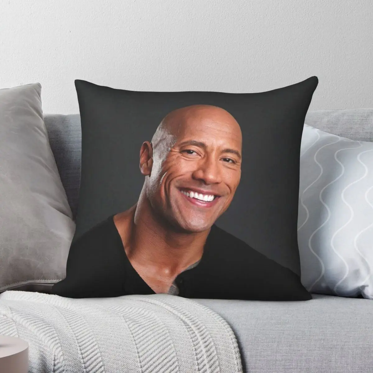 

Dwayne Johnson Square Pillowcase Polyester Linen Velvet Creative Zip Decorative Throw Pillow Case Bed Cushion Case