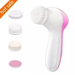 5 In 1 Face Exfoliating Electric Facial Cleaner Silicone Scrub Pore Cleaner Spin  Facial Cleansing Brush