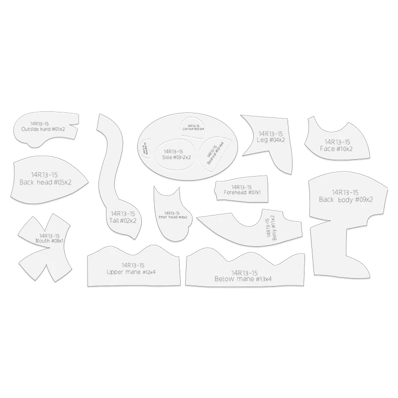 Lion/Bear Pattern Dual Purpose Template for Doll Making