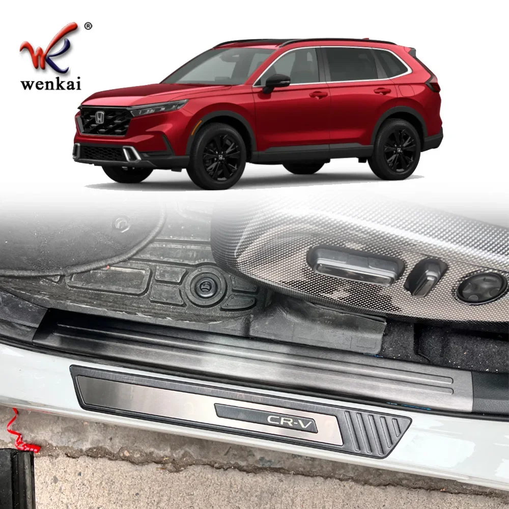 

Для Honda CR-V CRV 2023 2024 Нержавеющая сталь Передняя задняя внутренняя педаль порога Накладка накладка 4 шт. Черный
