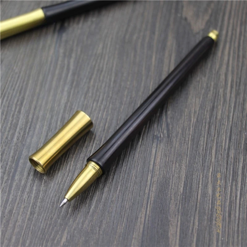 BALAOYE Brass Sandalwood Neutral Gel Pen Black 0.5mm Collection Business Men's High-end Signature Ballpoint Pen Gift Writing
