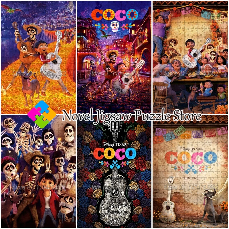 

Пазл Disney Pixar Coco 108/200/300/500/1000 шт. деревянные пазлы для взрослых игрушки ручной работы семейные игры креативные подарки