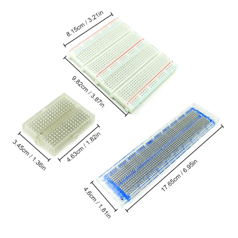 MB102 ZY-204 Solderless Breadboards: 170/400/700/750/830/1600 Plug Holes, Versatile Prototyping and Circuit Testing Boards for D