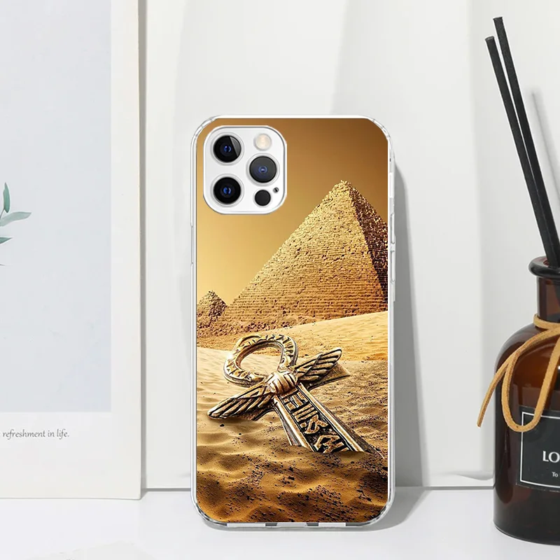 Egypt Nefertiti Anubis Ankh Pharaoh Phone Case For Iphone 16 15 14 13 Pro Max 12 Mini 11 X Xr Xs 7 Plus 8 + Se 2020 Art Fundas B