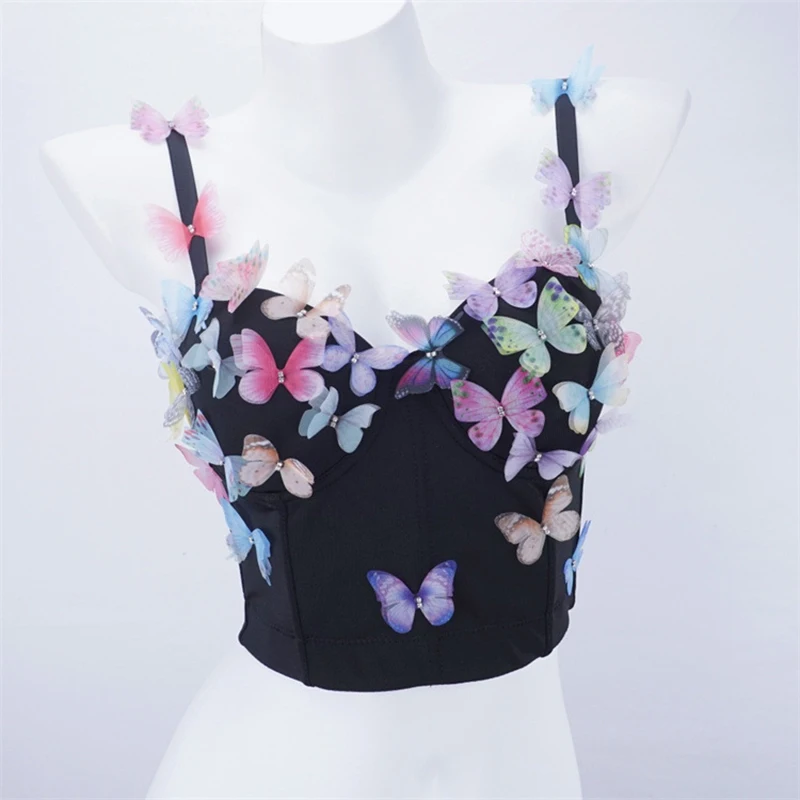 فراشة هيكل السمكة عطلة نمط بوستير الظهر مثير الرسن الصدرية الأشرطة قابل للتعديل الخصر رقيقة حار فتاة تانك القمم