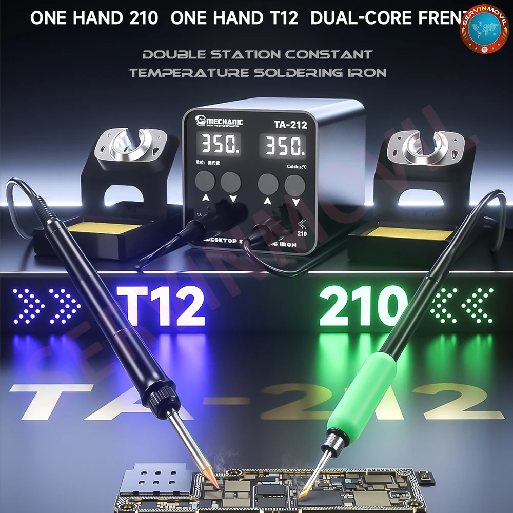 

MECHANIC TA-212 Soldering Station Compatible Soldering Iron Tip 210/T12 Handle Control Temperature Welding Rework Station