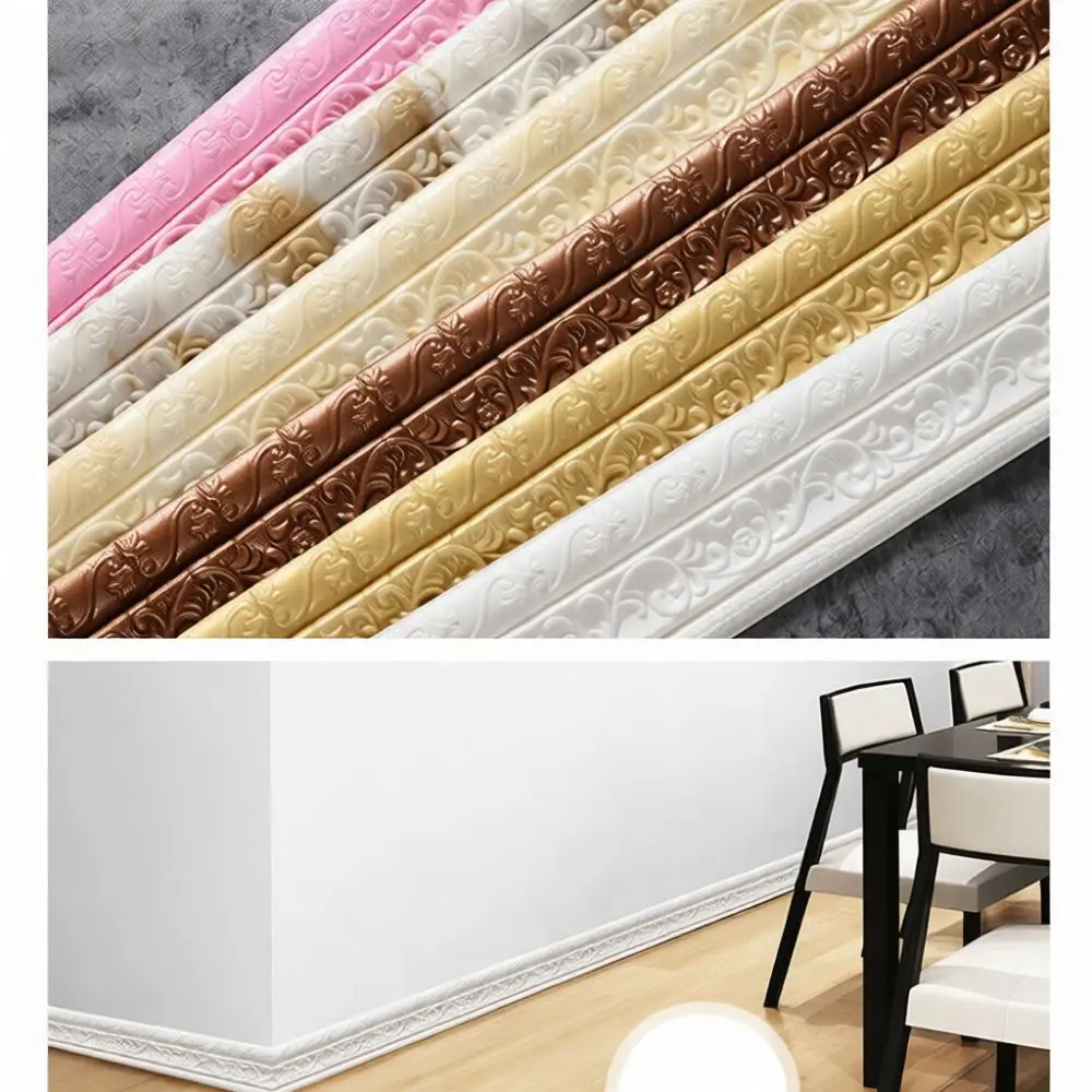 Self Adhesive Border Trim Sticker Waterproof Wall Molding Decorative Strip For Home Ceiling Skirting Baseboard Renovation