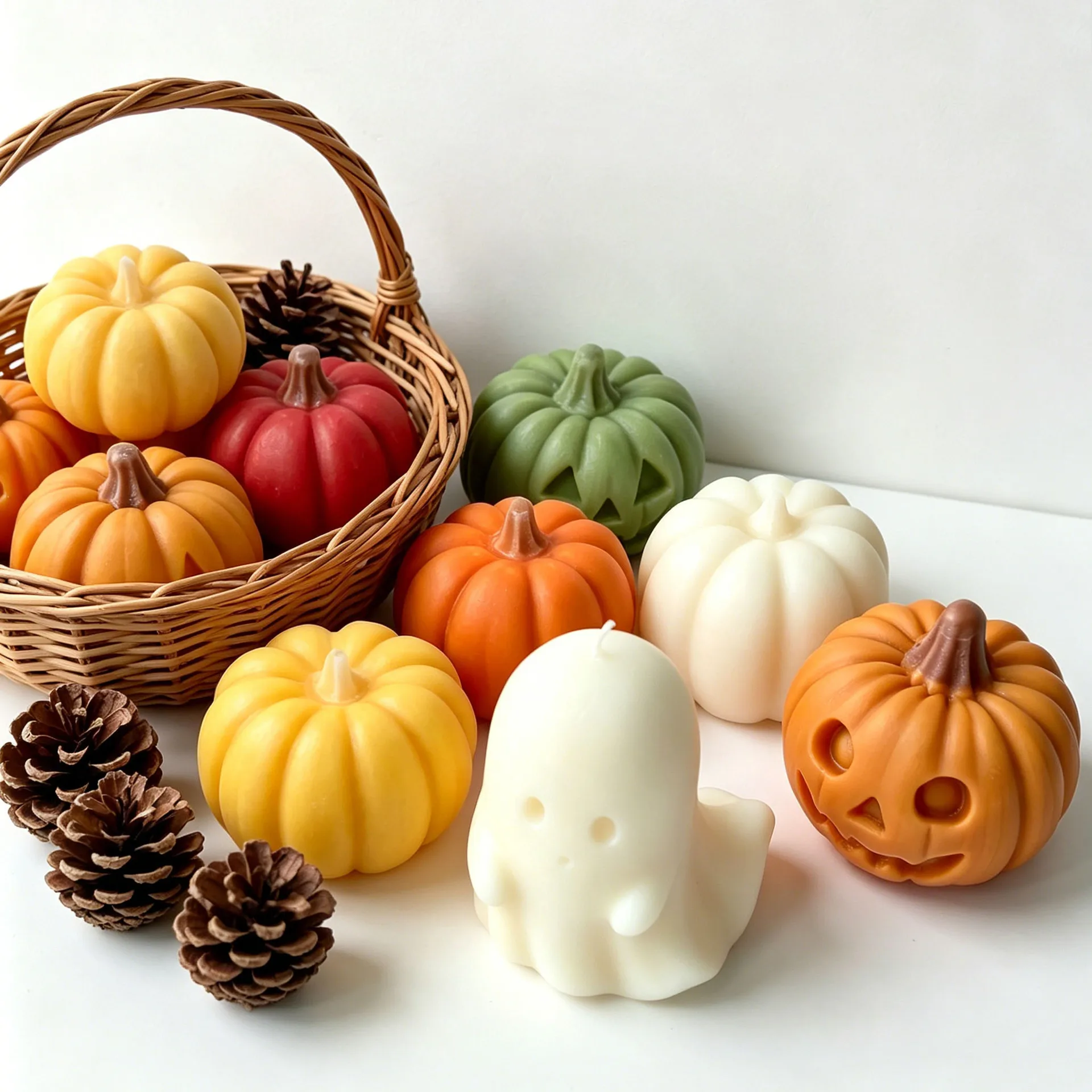 Halloween-Kürbis-Duftkerzen-Silikonform, Simulierte Teufel-Kürbis-Geister-Gipsformen, Süßigkeiten-Schokoladen-Backform – Detail 2