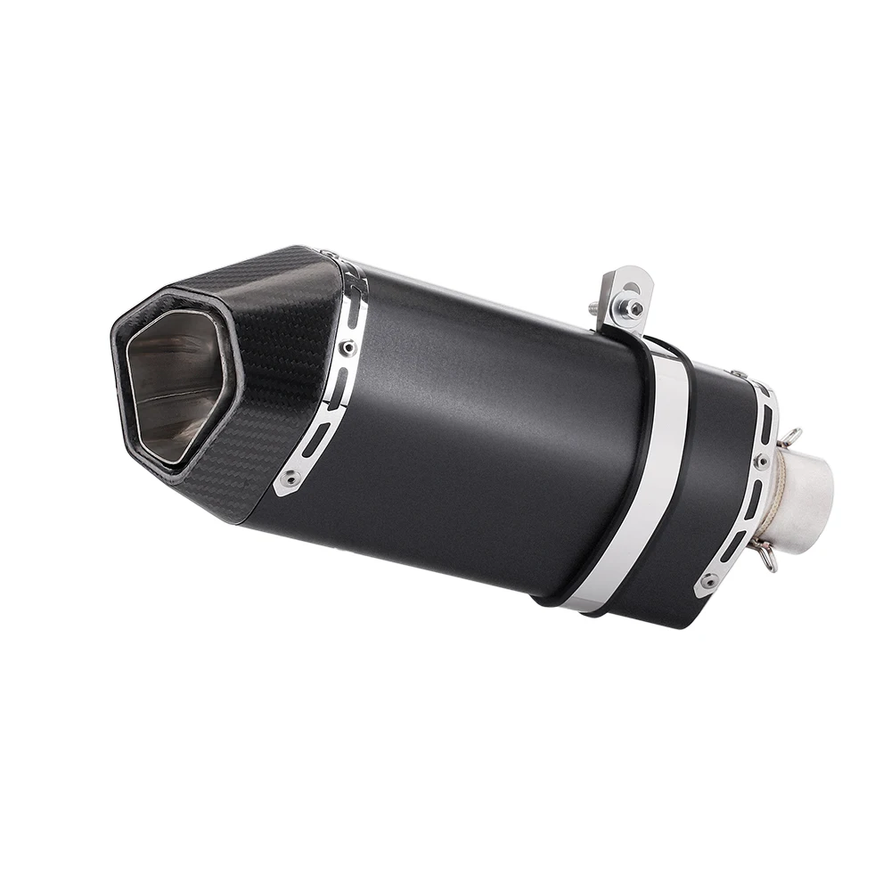 51MM Slip On Universal Motorcycle Exhaust Carbon Fiber Tip Muffler Escape Moto Modify For Z900 FZ1N RC390 SV650 REBEL500 752S R7