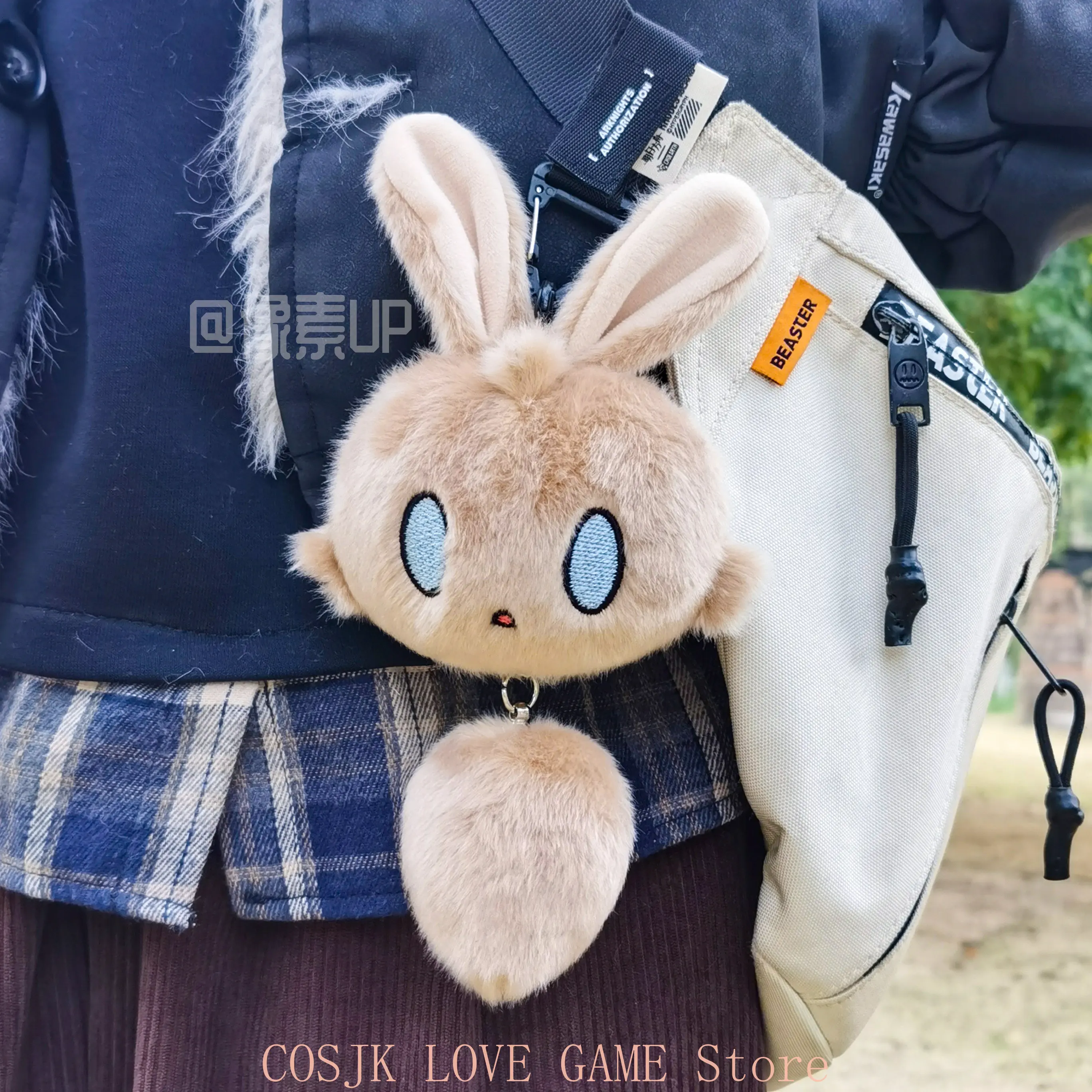 

Game Arknights Amiya Cute Rabbit Anime Cosplay Schoolbag Key Chain Plush Pendant Stuffed Plushie Doll Keychains Fans Gift