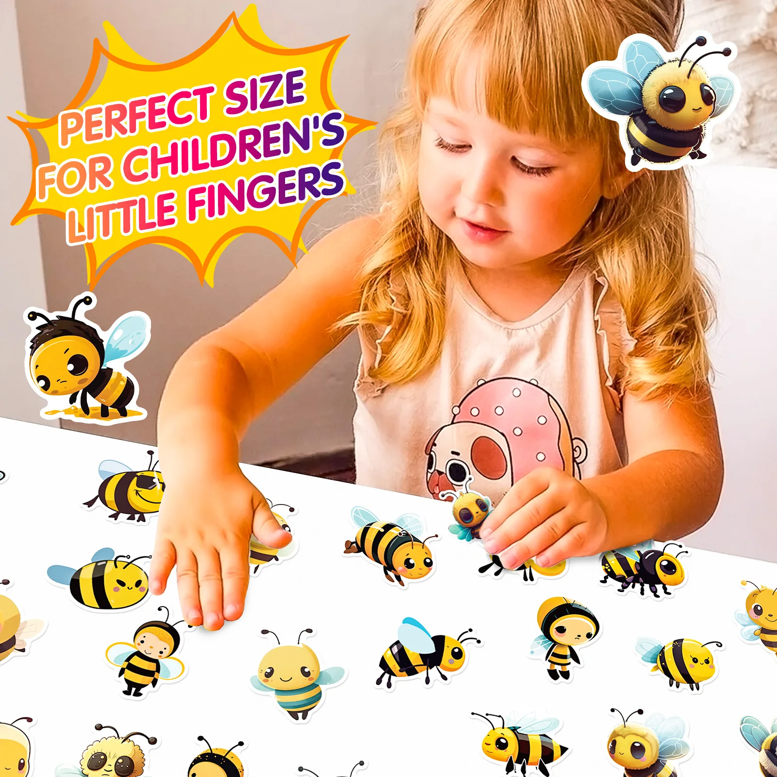 10/25/50pcs Cartoon Bee Festival Stickers for DIY Kindergarten Phone Laptop Guitar Helmet Travel Luggage Skateboard Kids DIY