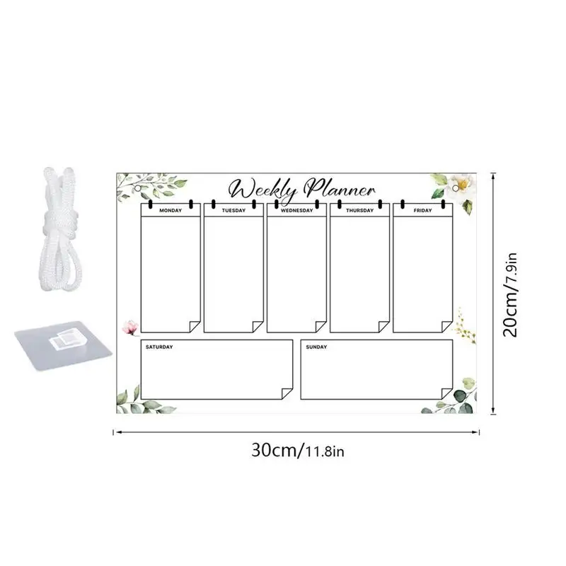 Acrylic Dry Erase Weekly Planner Hang Acrylic Calendar Includes 6 Color Markers Housewarming Gift Planning Board