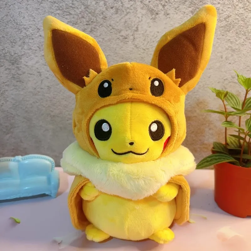 Original Anime Games Pokemon FAN OF PIKACHU&EIEVUI Soft Plush Toy Doll Gift For Child