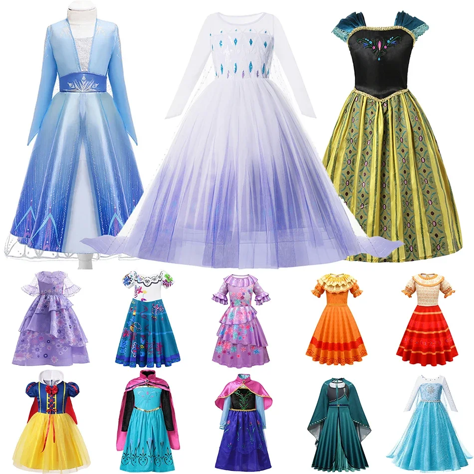 

Frozen 2 Costume for Girls Princess Dress Kids Snow Queen Cosplay Madrigal Clothing Anna Elsa Dress Up Fancy Clothes 2-10Yrs