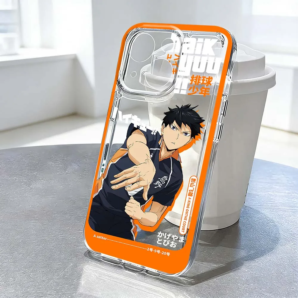 

Anime Haikyuu Cartoon Boy Art For Apple iPhone 17 Air 16e 16 15 14 13 12 11 Mini Pro Max Plus Transparent Soft Cover Phone Case