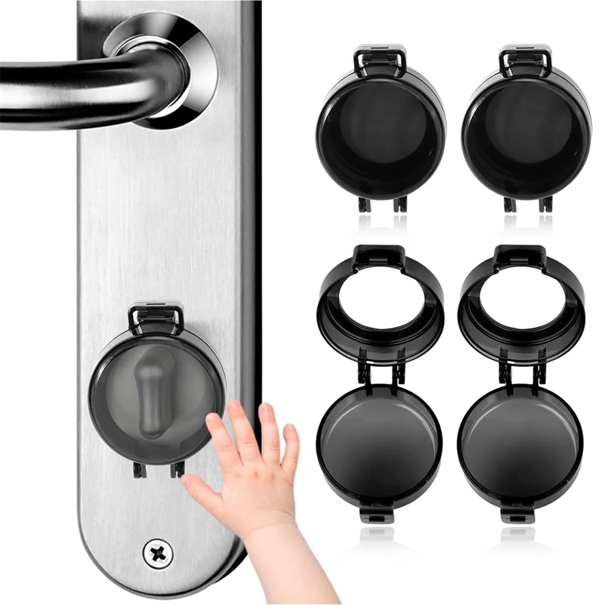 ABZV-4 Pack Deadbolt Child Safety Lock, Child Proof Deadbolt Cover, Door Safety Deadbolt Lock for Kids