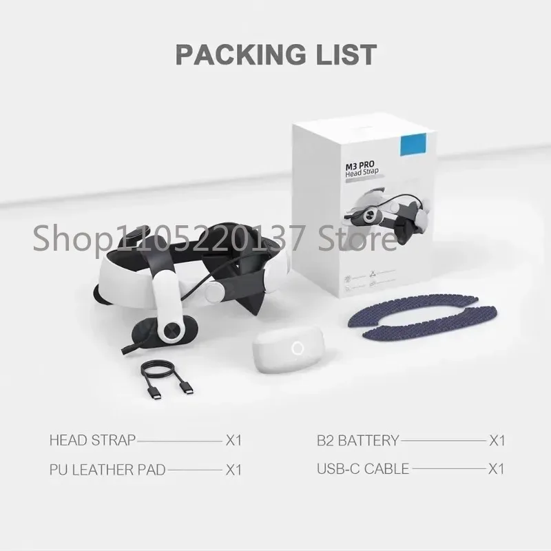 B-O-B-O M3 Pro Head Strap Compatible with Meta Quest 3S Magnetic Battery Pack Elite Replacement Strap for Quest 3 VR Accessories