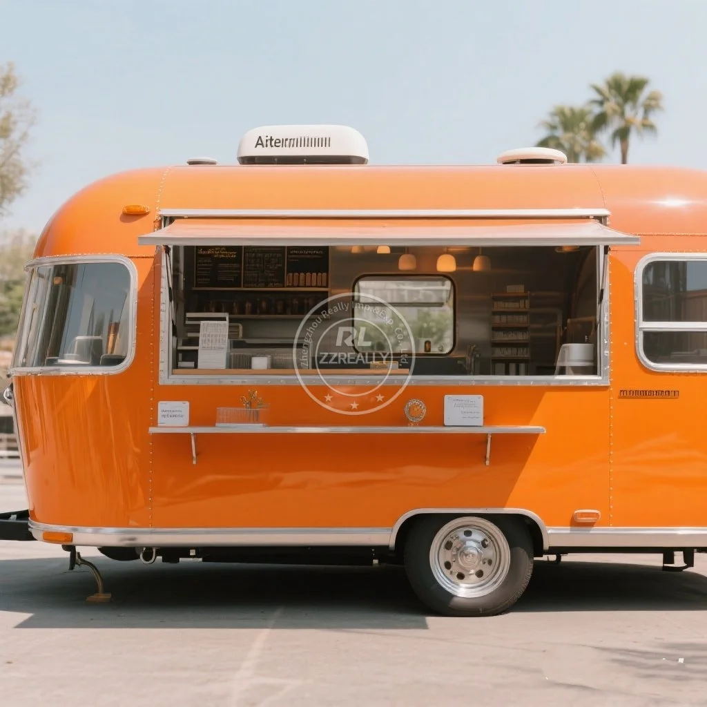 

Мобильный прицеп для еды с воздушным потоком, полностью оборудованный мобильный пивной бар, уличный гамбургер, грузовик для фаст-фуда с полной кухней