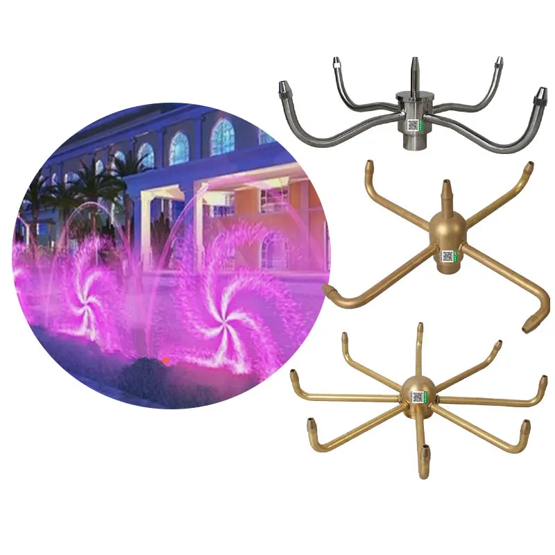 

DN25 1\" and DN40 1.5\" Brass Windmill Rotating Fountain Nozzles Water Pond Garden Products for Stone Gardens 4-Arm Sprinklers
