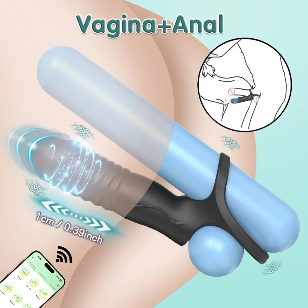 تطبيق لاسلكي Thrusting الشرج هزاز دسار مزدوج الاختراق بعقب المكونات حزام على خاتم الديك تهتز القضيب الأزواج ألعاب لعبة الجنس #1