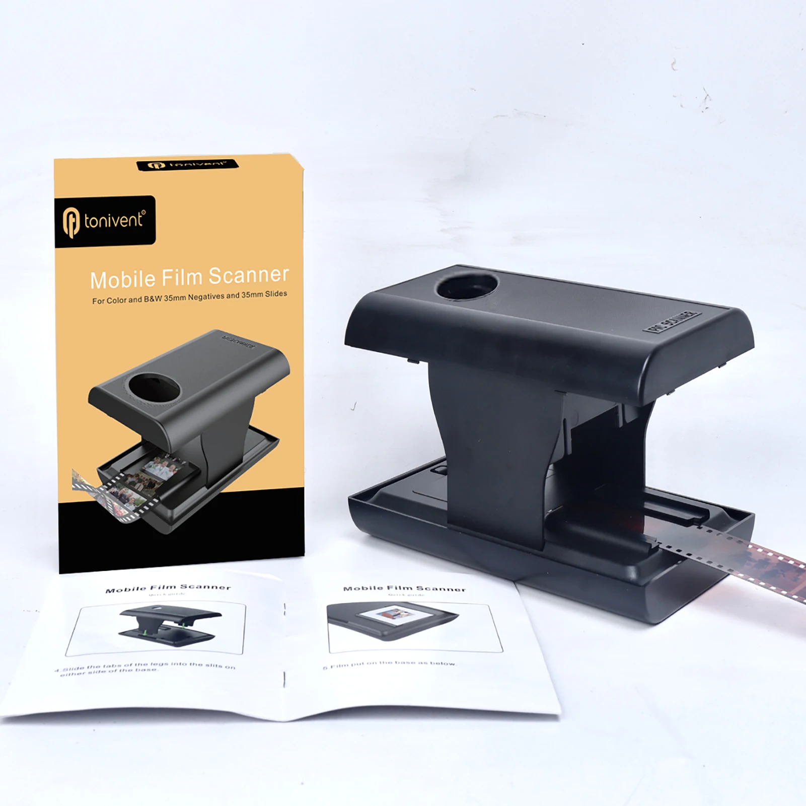 

Mobile Film and Slide Scanner for 35mm/135mm Negatives and Slides with LED Backlight Free APP Foldable Novelty Scanner Fun Toys