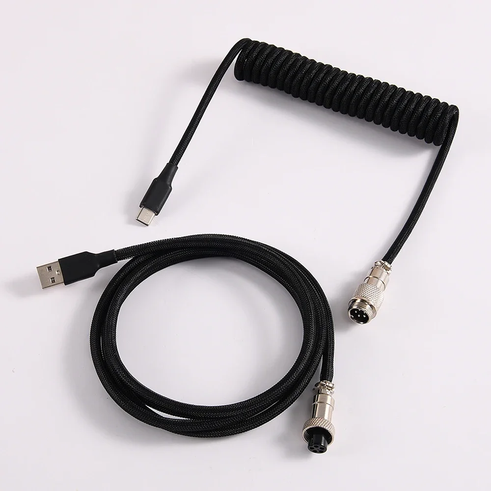 160cm 60inch Keyboard Cable GX12 USB C Aviation Connector Wires for Pc Data Cable Type C Computer Hardware Interface Accessories